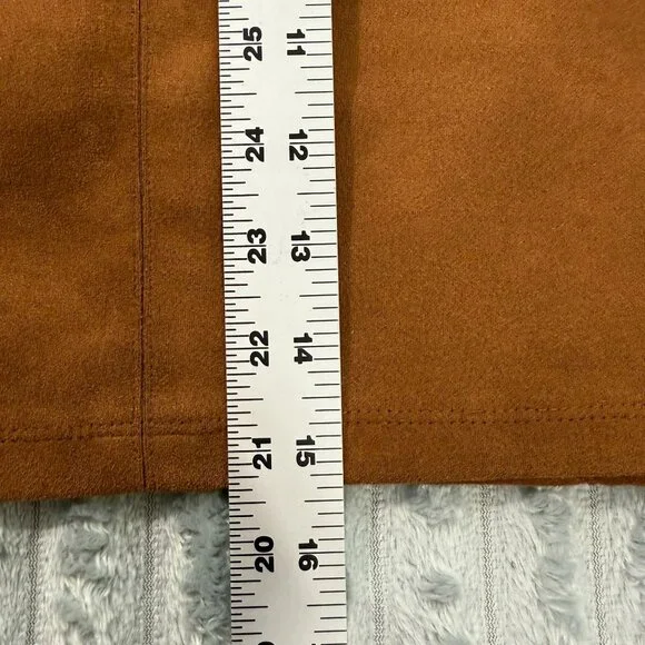 Mosaic & Co Y2K Mini Skirt Womens S Cognac Faux Suede Brown Boho‎ Western Retro - Picture 7 of 8